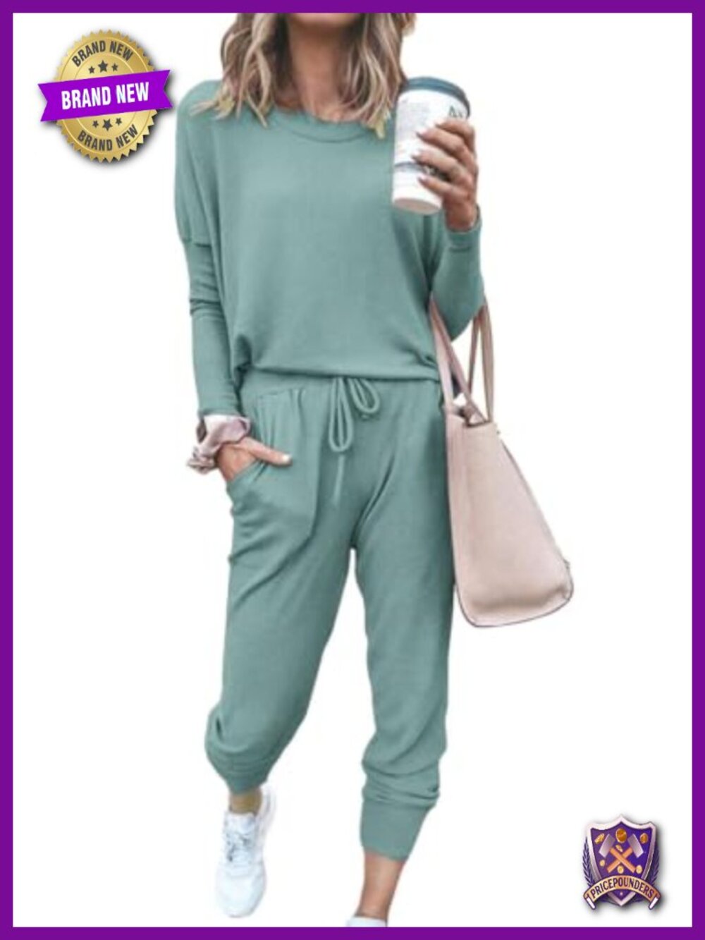 Women's 2 Piece Lounge Set Long Sleeve Sweatshirt & Jogger Pants Tracksuit